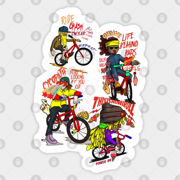 bike gang Bmx Rider Gift Sticker TeePublic